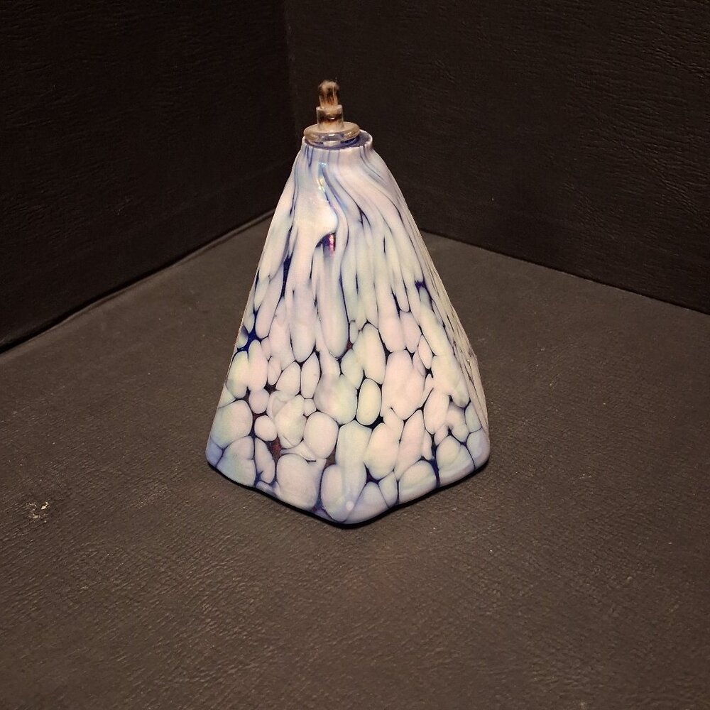 Vintage Glass Eye Studio GES Art Glass Iridescent Oil Lamp Seattle WA